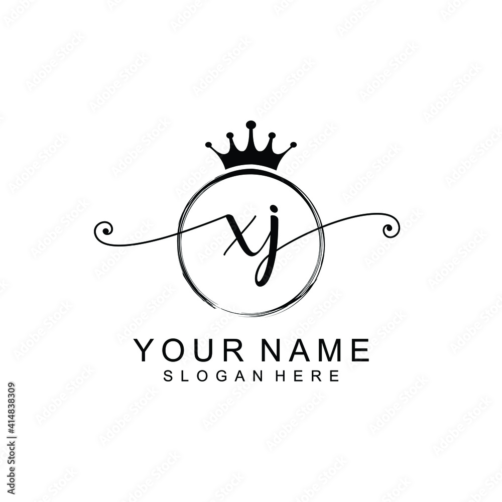 XJ Initial handwriting logo template vector XJ Initial handwriting logo template vector