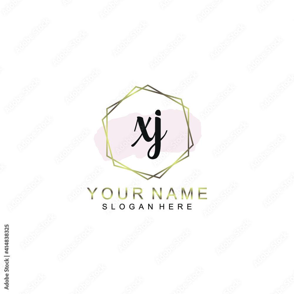 XJ Initial handwriting logo template vector XJ Initial handwriting logo template vector