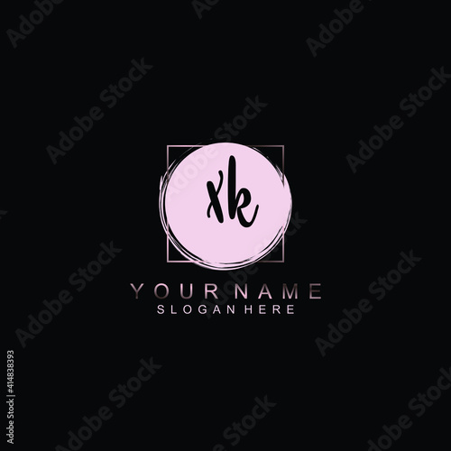 XK Initial handwriting logo template vector