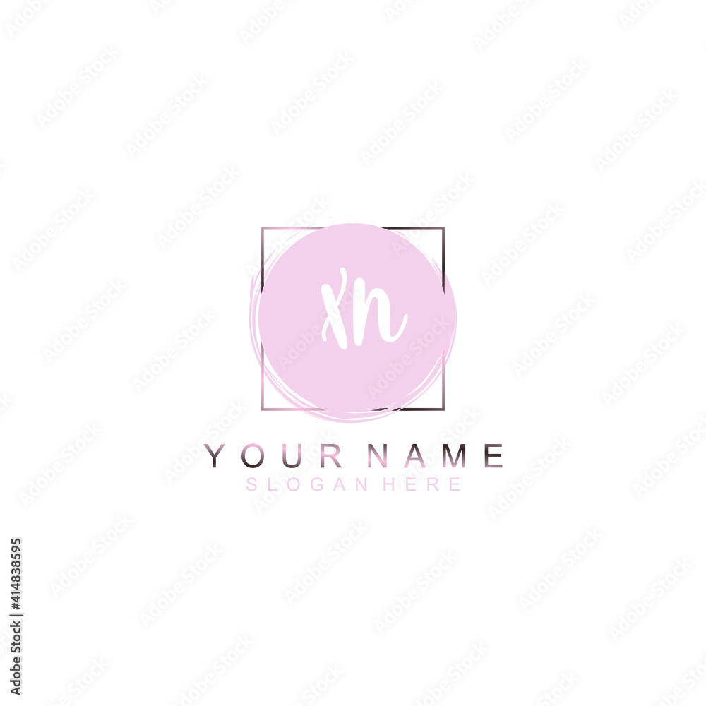 XN Initial handwriting logo template vector