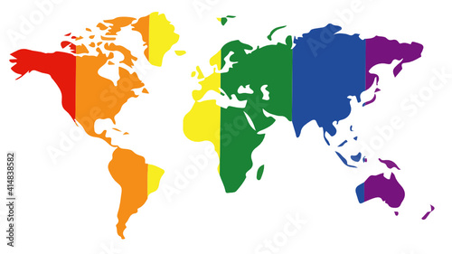 World map  lgbt flag