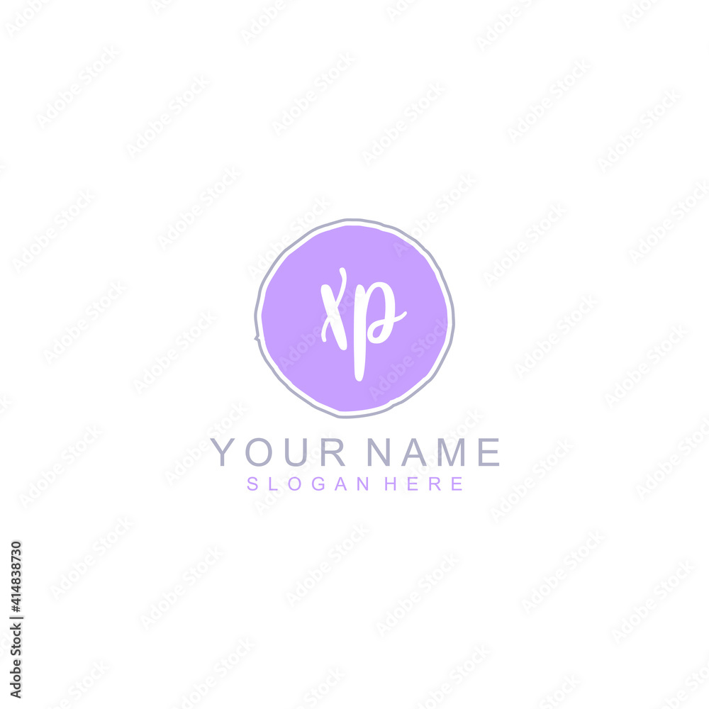 XP Initial handwriting logo template vector XP Initial handwriting logo template vector