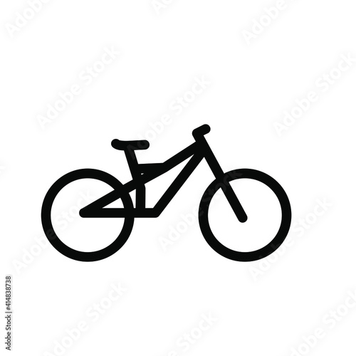 mountain bike simple bicycle line black logo vector icon illustration flat design isolated background