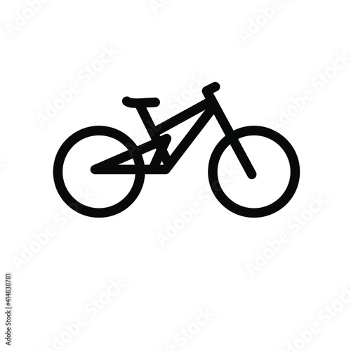 mountain bike simple bicycle line black logo vector icon illustration flat design isolated background