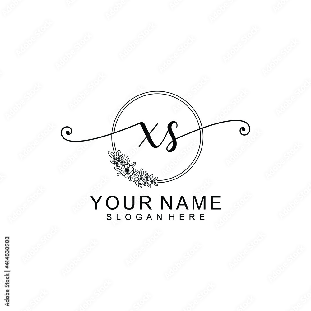 XS Initial handwriting logo template vector XS Initial handwriting logo template vector