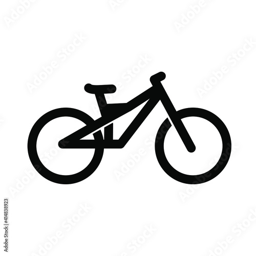 mountain bike simple bicycle line black logo vector icon illustration flat design isolated background