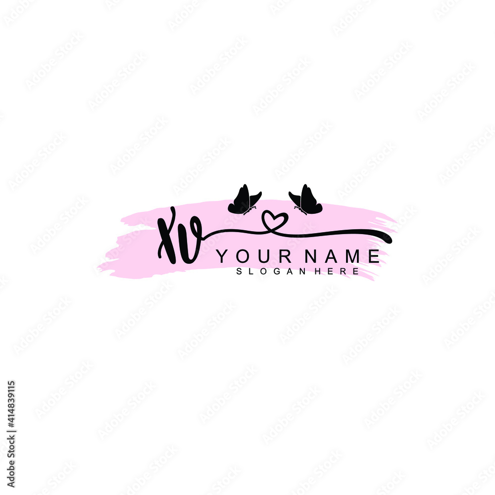 XV Initial handwriting logo template vector XV Initial handwriting logo template vector