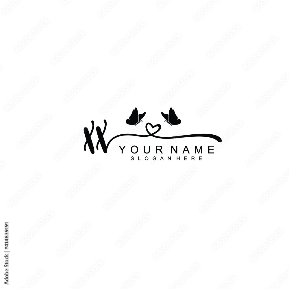 XX Initial handwriting logo template vector XX Initial handwriting logo template vector