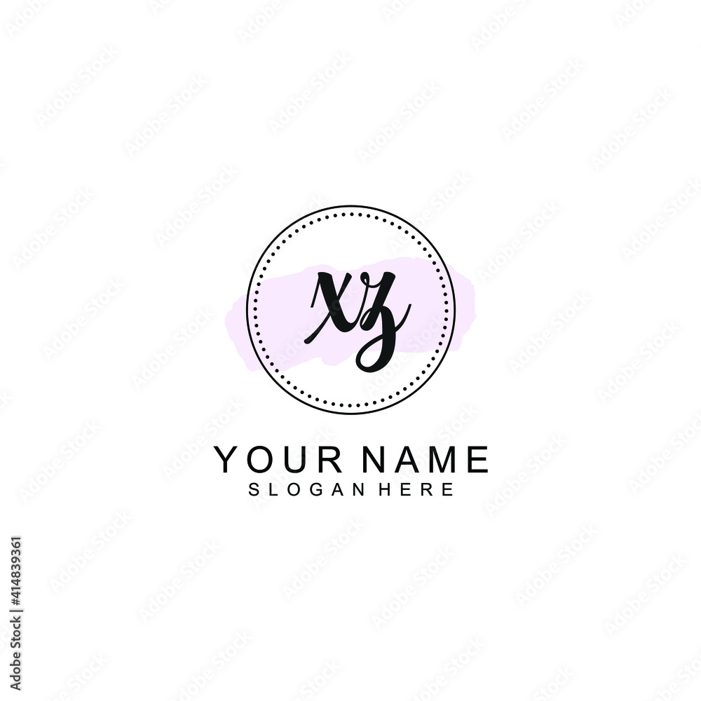 XZ Initial handwriting logo template vector XZ Initial handwriting logo template vector