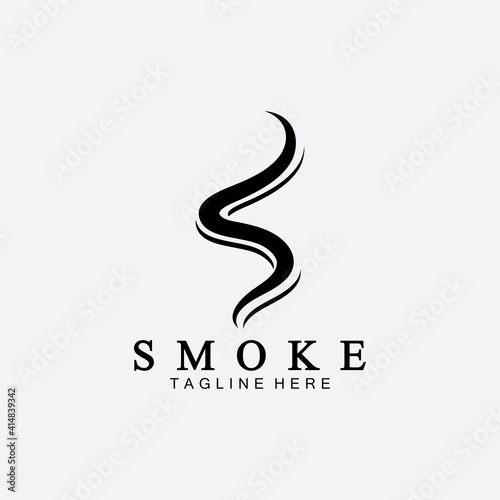 Smoke steam icon logo illustration isolated on white background Aroma vaporize icons. Smells vector line icon  hot aroma  stink or cooking steam symbols  smelling or vapor