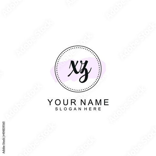 XZ Initial handwriting logo template vector