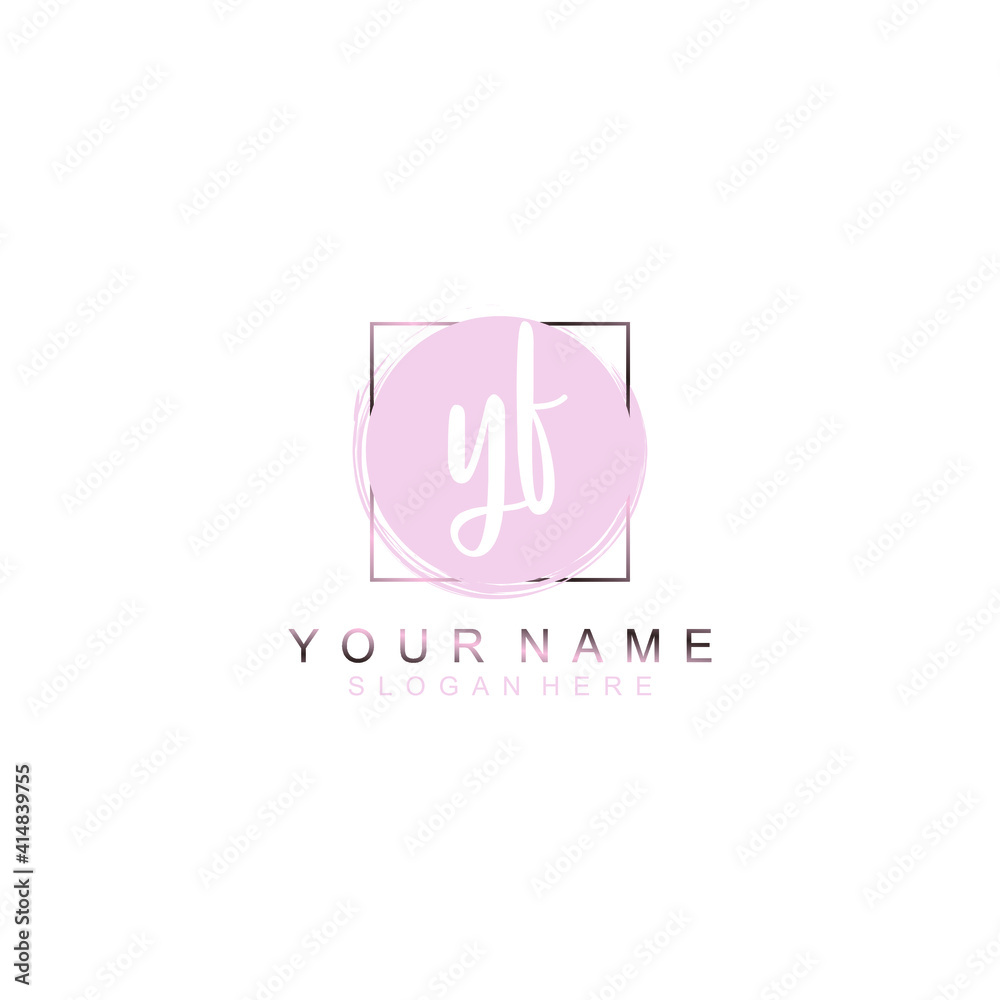 YF Initial handwriting logo template vector