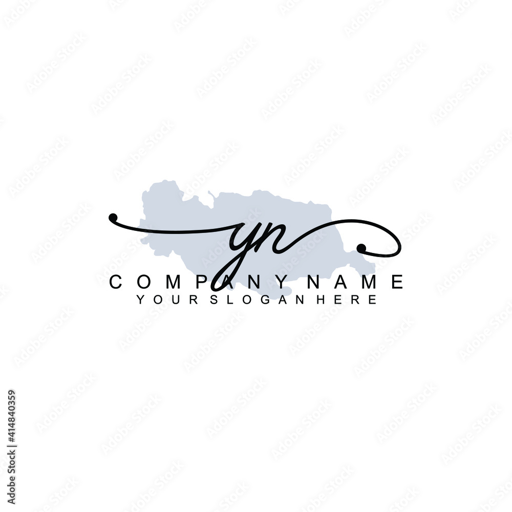 YN Initial handwriting logo template vector YN Initial handwriting logo template vector