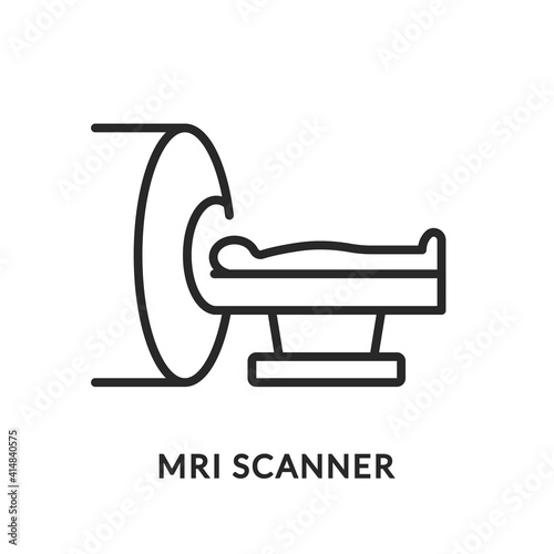 MRI scanner flat line icon. Vector illustration medical equipment for examination.