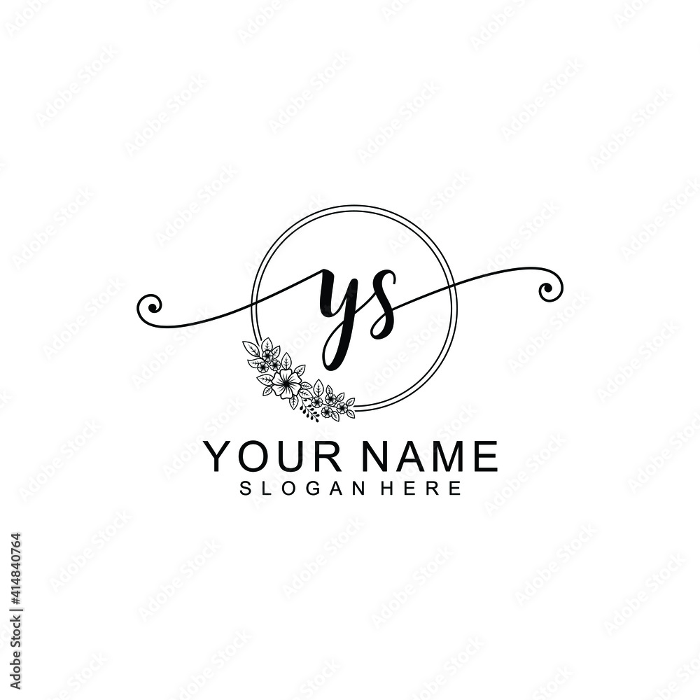 YS Initial handwriting logo template vector YS Initial handwriting logo template vector