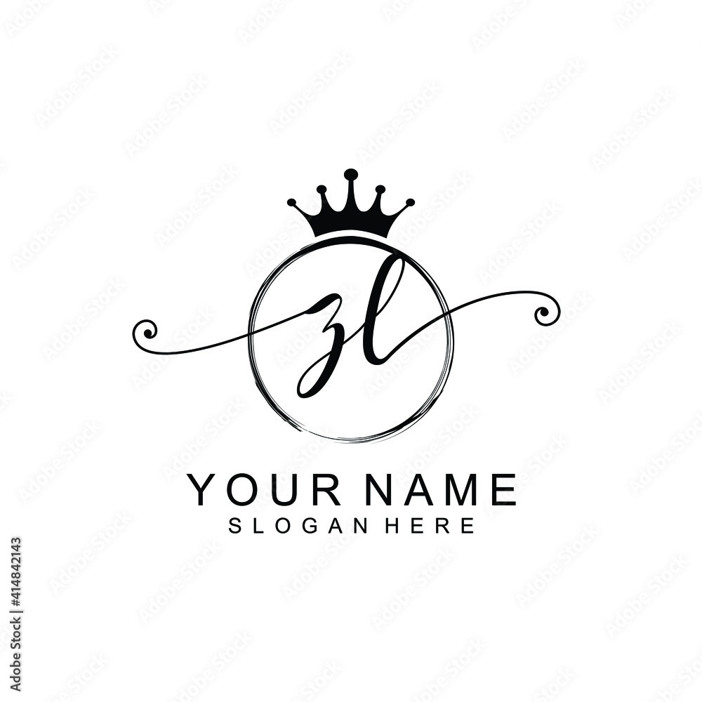 ZL Initial handwriting logo template vector ZL Initial handwriting logo template vector