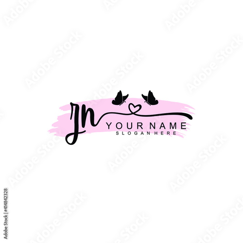 ZN Initial handwriting logo template vector