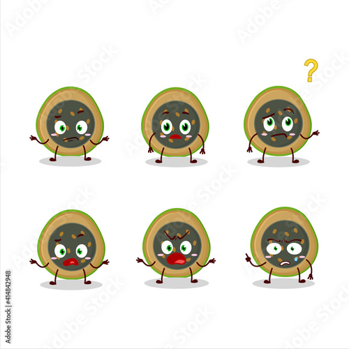 Cartoon character of slice of alibertia with what expression