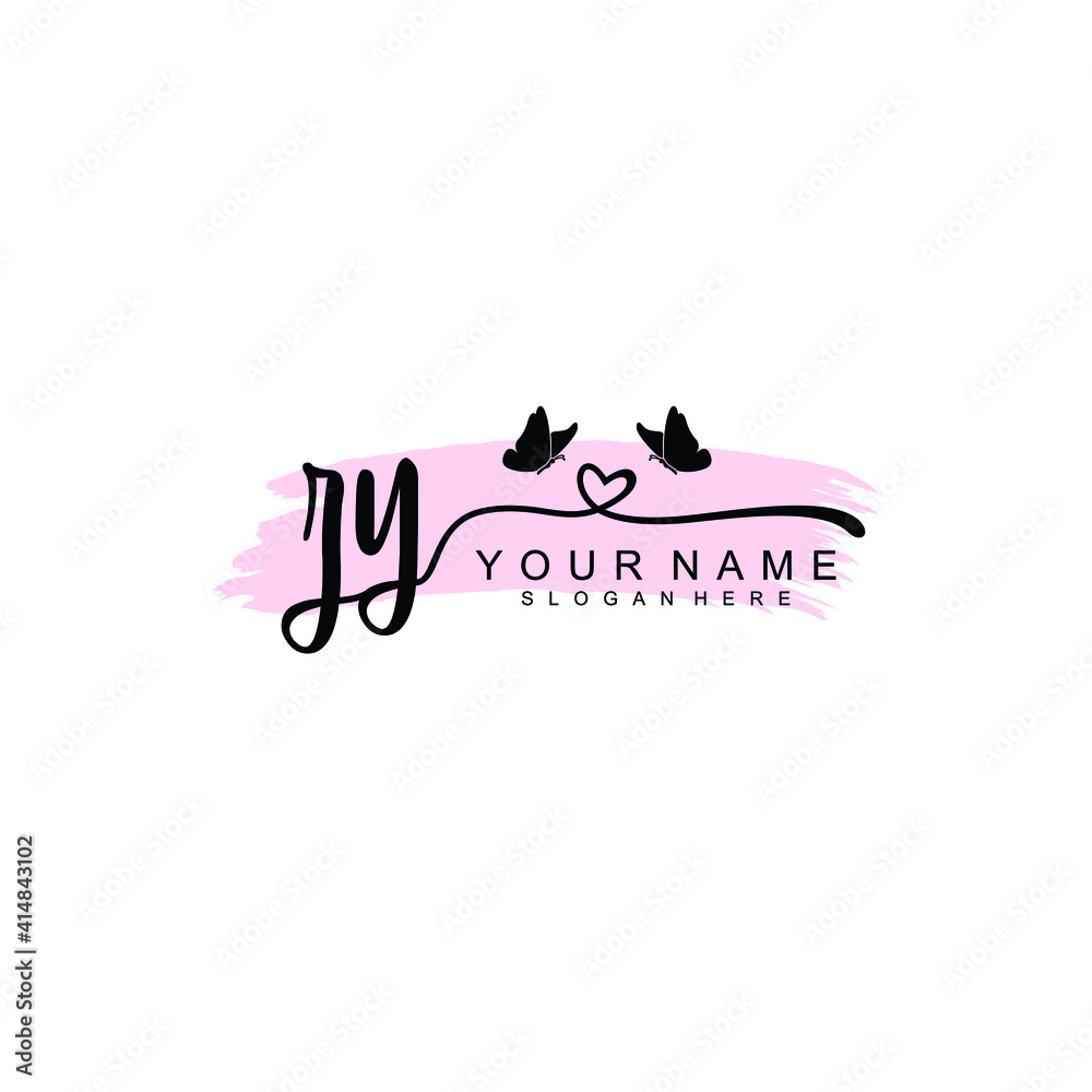 ZY Initial handwriting logo template vector ZY Initial handwriting logo template vector