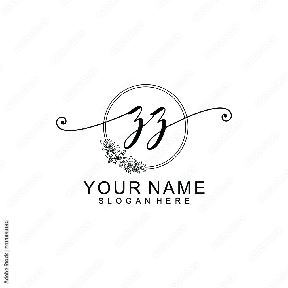 ZZ Initial handwriting logo template vector ZZ Initial handwriting logo template vector