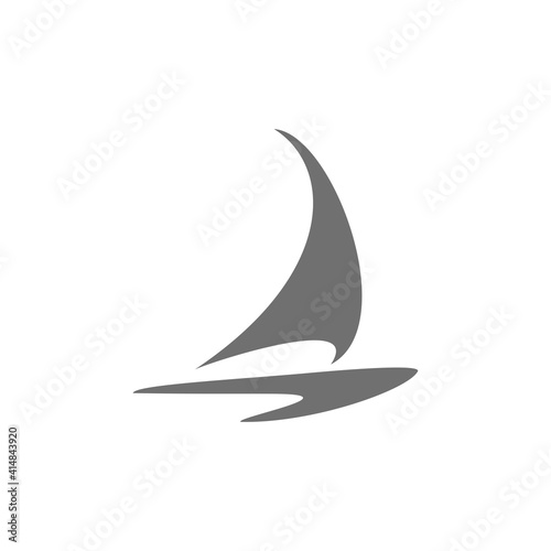 Sail boat logo design vector based template illustration
