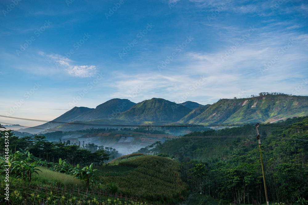 landscape with lake and mountains