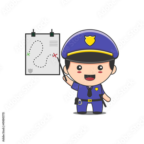 cute police man giving information