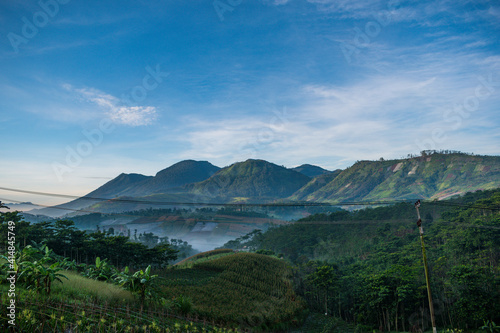 landscape with lake and mountains