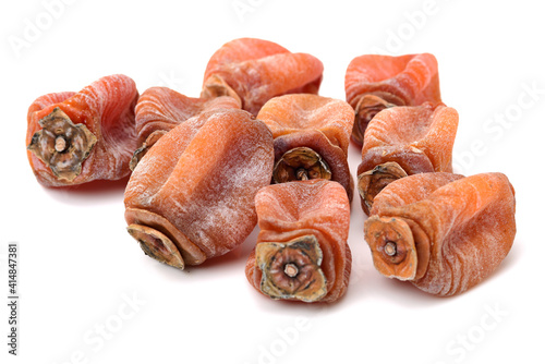 dried persimmon on white background 