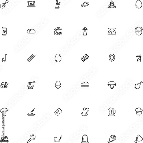 icon vector icon set such as: stand, japan, shiny, mentha, wildlife, cola, whole, tonic, super foods, sashimi, margarine, aluminium, wheat, coffee, asia, poultry, takeout, roast, fork, uniform, steak