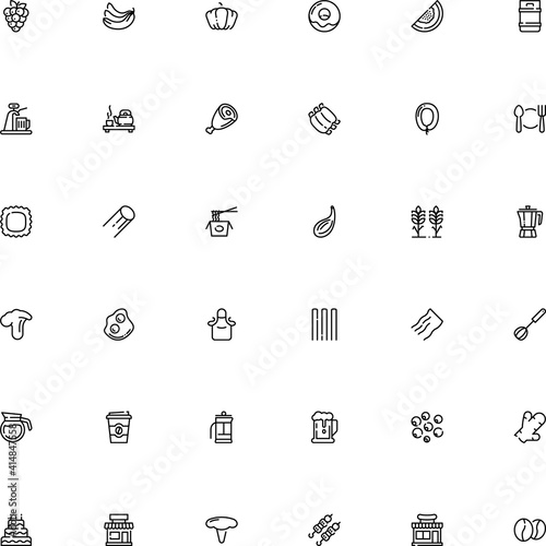 icon vector icon set such as: barrel, cannelloni pasta shape, chopsticks, colour, omelet, spoon, rack, press, whisk, chef, uniform, company, celebrate, pappardelle, japan, grid, package, berry, grill