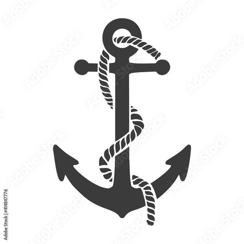 Illustration of the anchor in engraving style. Design element for poster, card, banner, sign, logo. Vector illustration
