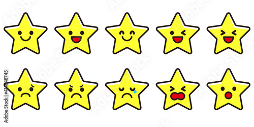 星 いろいろな表情 アイコン素材セット