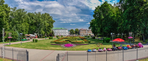 Round square in Poltava, Ukraine photo