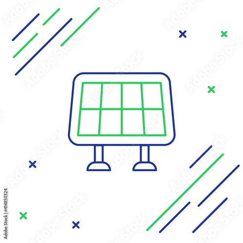 Line Solar energy panel icon isolated on white background. Colorful outline concept. Vector.