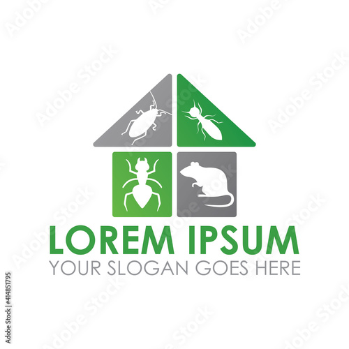 house insect poison vector logo