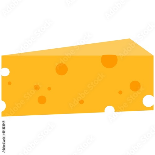 Cheese piece vector isolated on white background