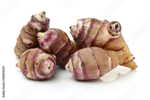 Jerusalem artichoke on a white background