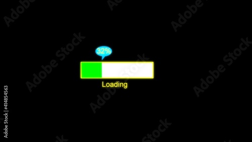 Loading progress bar computer screen animation isolated with progress indicator .