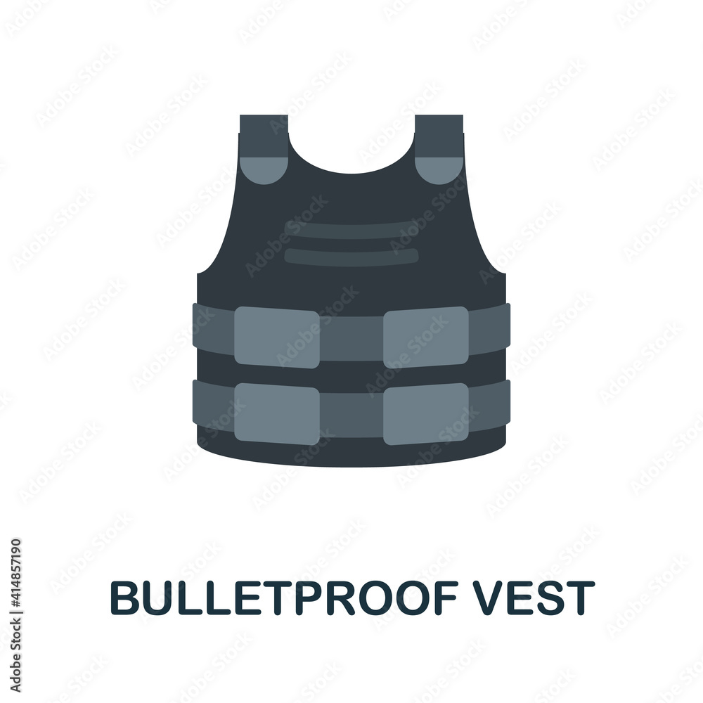 Bulletproof Vest flat icon. Color simple element from weapon collection.  Creative Bulletproof Vest icon for web design, templates, infographics and  more Stock Vector | Adobe Stock