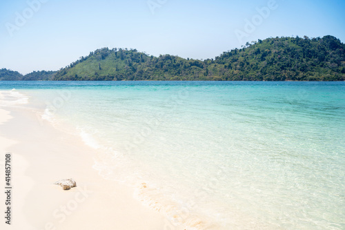 On the way to Koh Lipe, blue sea, beautiful white beaches, Khai Island located at Koh Tarutao, La-ngu District, Satun Province, Thailand