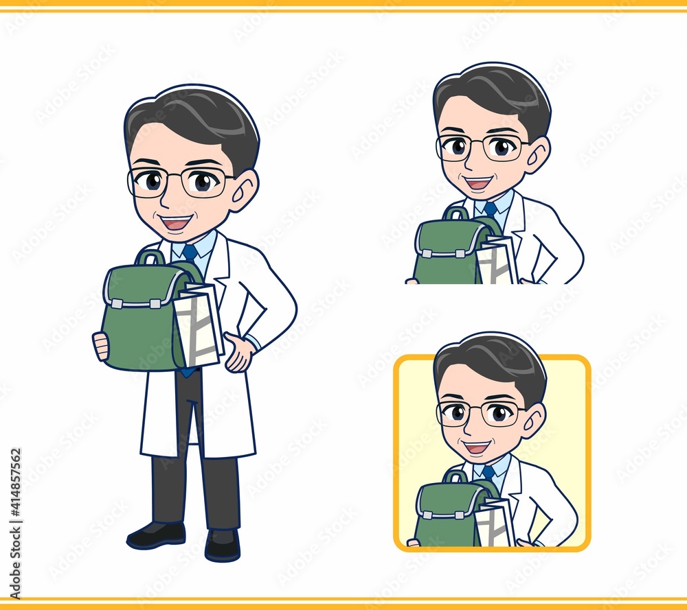 白衣を着た研究員の男性