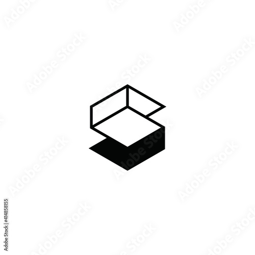 Geometric Initial Hexgonal Box Letter S Vector Logo design