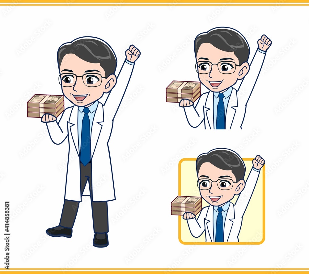 白衣を着た研究員の男性