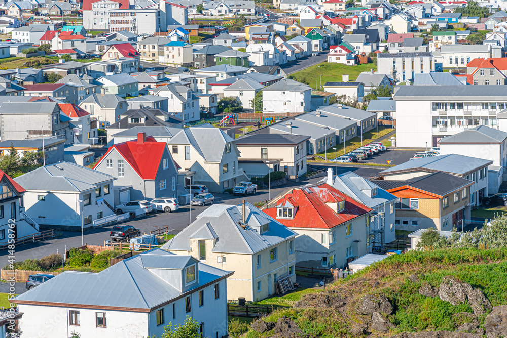 Rooftops of houses at Heimaey island, part of Vestmannaeyjar