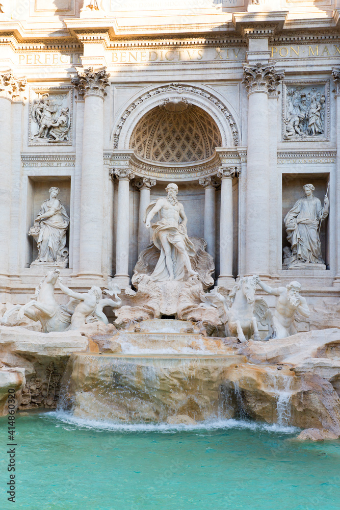 18th century Trevi Fountain designed by Italian architect Nicola Salvi, Rome, Italy