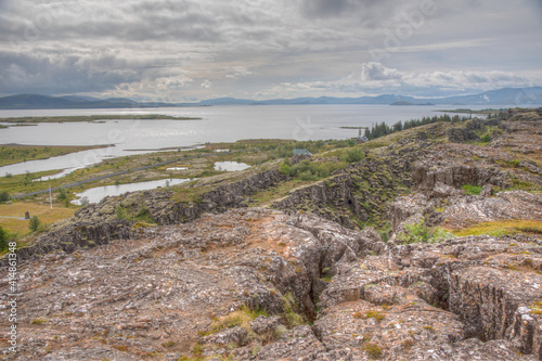 Thingvallavatn lake an thingvellir national park in Iceland photo