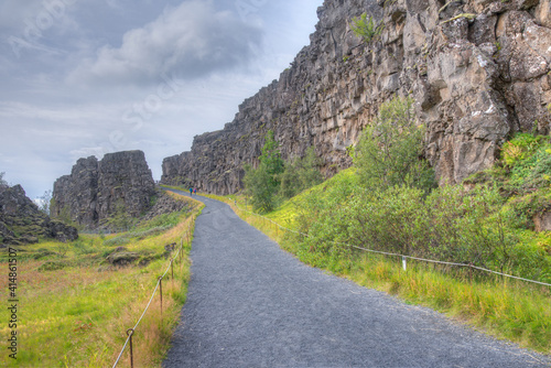 Continental drift visible at Thingvellir national park in Iceland photo