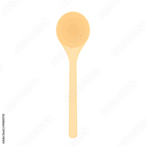 Spoon vector. Wood Spoon on white background.