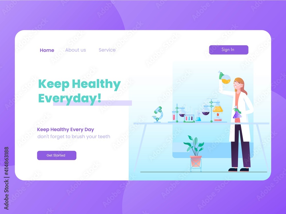 Illustration Vector Graphic of Doctor and Healthy Life, a doctor is researching liquid chemicals for medicinal substances, this illustration perfect for website, landing page, app, and banner